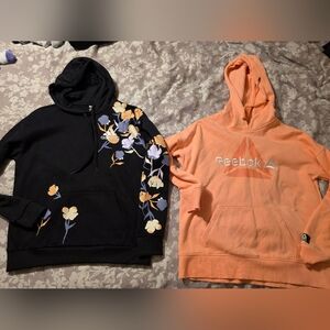 Adidas Black Hoodie with Floral Accents